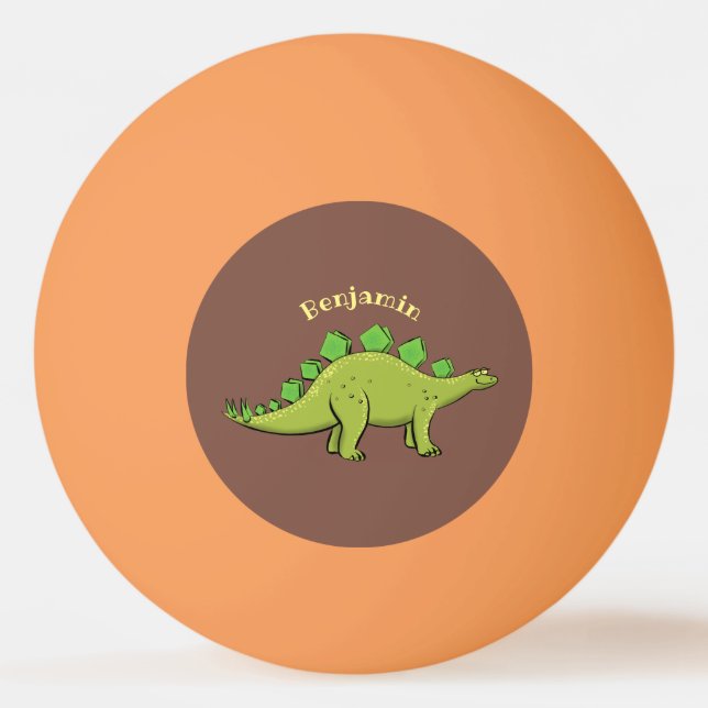 Pelota De Ping Pong Funny stegosaurus dinosaur personalizado (Anverso)