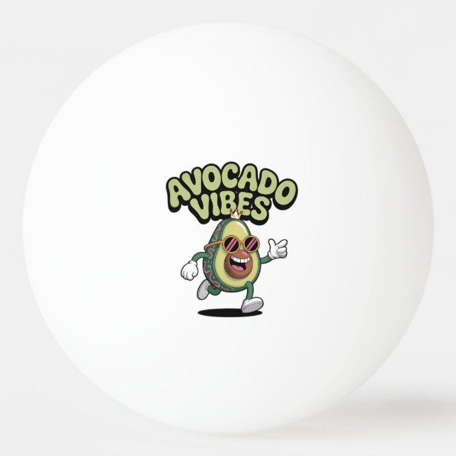 Pelota De Ping Pong Gafas divertidas Aguacate (Anverso)