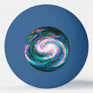Pelota De Ping Pong Galaxia esmeralda y púrpura