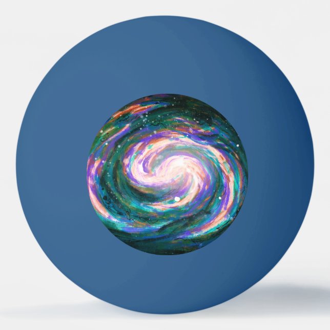 Pelota De Ping Pong Galaxia esmeralda y púrpura (Anverso)