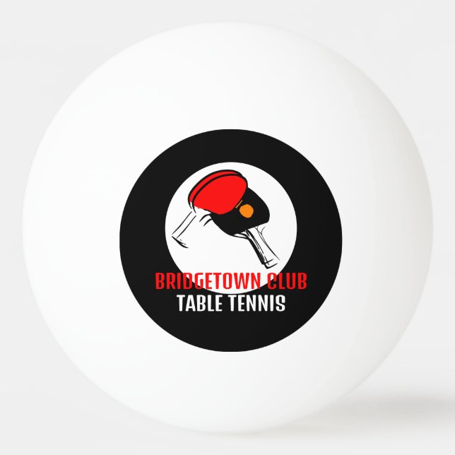Pelota De Ping Pong Gales rojos y negros, club de tenis de mesa (Anverso)