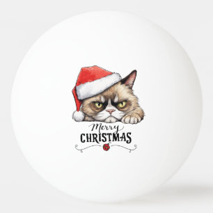 Pelota De Ping Pong Gato con Sombrero Santa para Navidades Ping Pong B