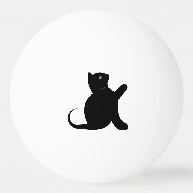 Pelota De Ping Pong Gato diciendo hola (Anverso)