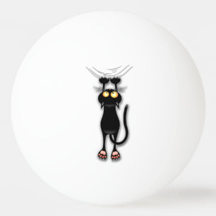 Pelota De Ping Pong Gato divertido Personaje Rascando Tela