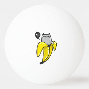 Pelota De Ping Pong Gato en banana