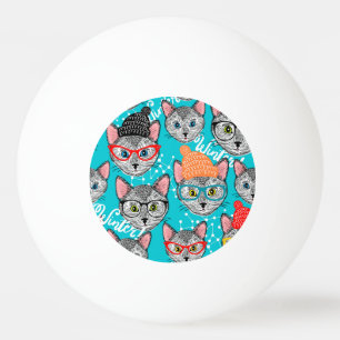 Pelota De Ping Pong Gato en el gorra