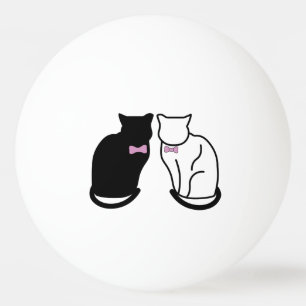 Pelota De Ping Pong Gato negro y blanco