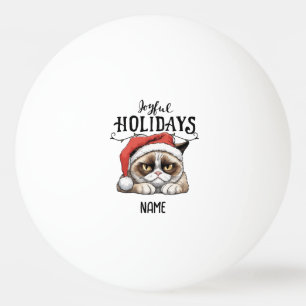 Pelota De Ping Pong Gato Santa para Navidades Mesa Tenis a jugador
