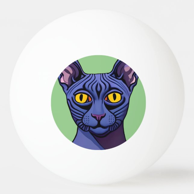Pelota De Ping Pong Gato Sphynx (Anverso)
