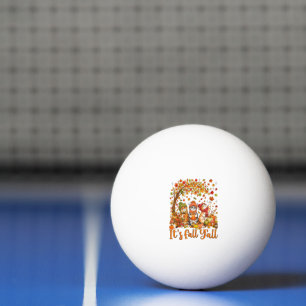 Pelota De Ping Pong Gatos lindos de otoño hojas calabaza "Es otoño tod