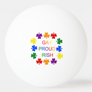 Pelota De Ping Pong Gay Proud Irlandés LGBT Rainbow Shamrock
