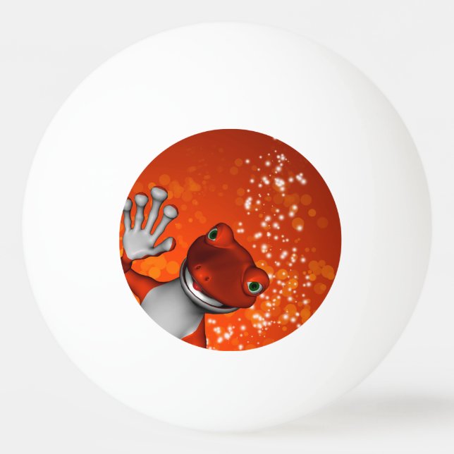 Pelota De Ping Pong Gecko lindo en rojo (Reverso)