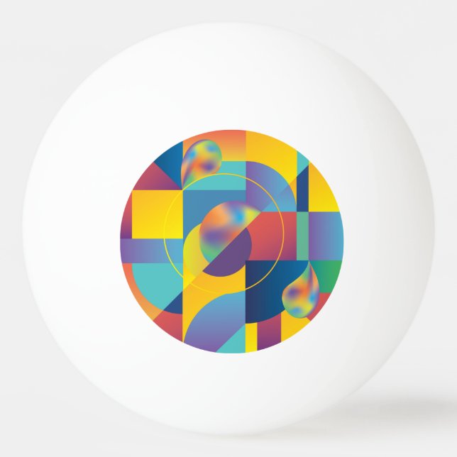 Pelota De Ping Pong Geométrica Creativa: Cubierta de cosecha abstracta (Anverso)