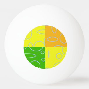 Pelota De Ping Pong Geométrica del Naranja verde amarillo cuatro y div