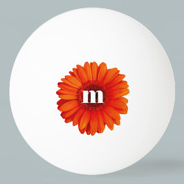 Pelota De Ping Pong Gerbera Daisy Monograma Inicial