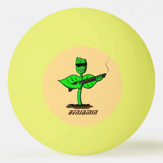 Pelota De Ping Pong Germinator cyborg personalizado divertido (Anverso)