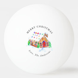 Pelota De Ping Pong Gingerbread House Merry Christmas Watercolor Cután