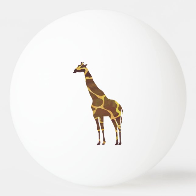 Pelota De Ping Pong Giraffe Brown y la silueta amarilla (Reverso)