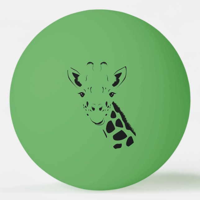 Pelota De Ping Pong Giraffe Face Silhouette (Anverso)