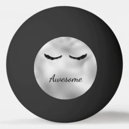 Pelota De Ping Pong Glam Silver Black Eyelashes increíbles personaliza