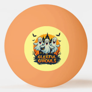 Pelota De Ping Pong Gleeful Ghouls   Fun Halloween Ghost Artwork