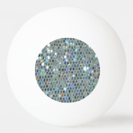Pelota De Ping Pong Glitzy Sparkly Silver Purpurina Bling