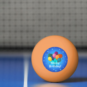 Pelota De Ping Pong Globos felices de celebración de cumpleaños,