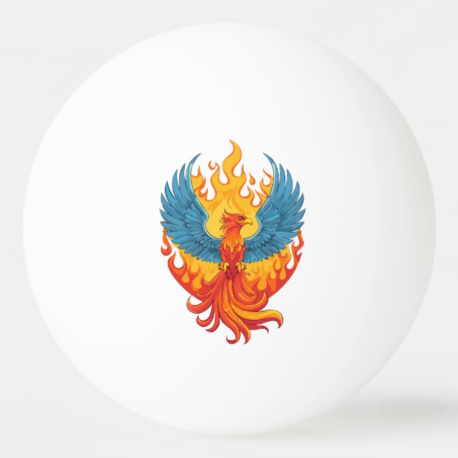 Pelota De Ping Pong Glowing mythological Fantasy Phoenix Bird (Anverso)