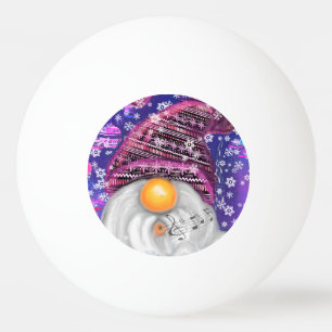 Pelota De Ping Pong Gnome Feliz En Gorra Morado Canta Una Canción De 