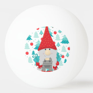 Pelota De Ping Pong Gnome festivo con regalos