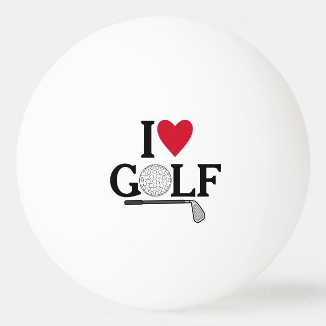 Pelota De Ping Pong Golf personalizable Me encanta (Anverso)