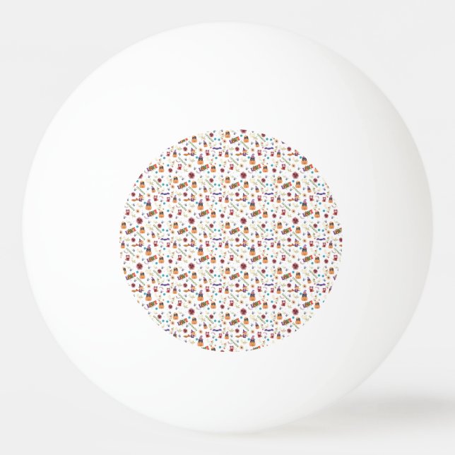 Pelota De Ping Pong Gorra morado divertido Catoween, calabaza Naranja  (Anverso)