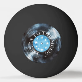 Pelota De Ping Pong Grabación de música negra azul de agua