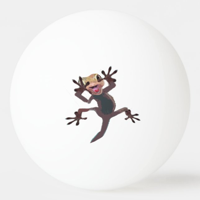 Pelota De Ping Pong Gracioso Asombrado Lizard Gecko (Anverso)