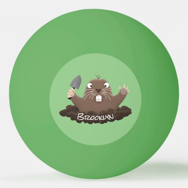 Pelota De Ping Pong Gracioso gopher digging personalizado ilustracion (Anverso)