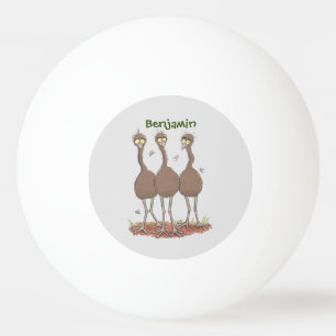 Pelota De Ping Pong Gracioso ilustracion del trío de emu australiano p