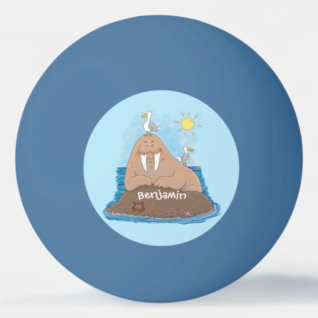 Pelota De Ping Pong Gracioso ilustracion personalizado de moras felice (Anverso)