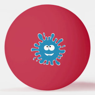 Pelota De Ping Pong Gracioso Monstruo Azul Color Blob Face