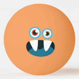 Pelota De Ping Pong Gracioso Monstruo Azul Cute.