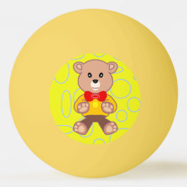 Pelota De Ping Pong Gracioso Quirky Cute Bowtie Oso Amarillo Ping Pong