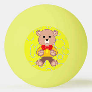 Pelota De Ping Pong Gracioso Quirky Cute Bowtie Oso Amarillo Ping Pong