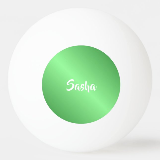 Pelota De Ping Pong Gradiente verde de nombre personalizado (Anverso)