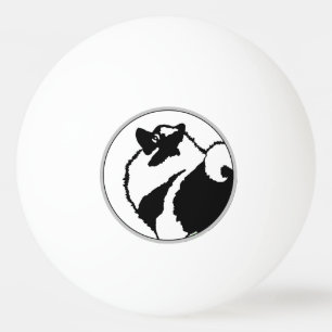 Pelota De Ping Pong Gráficos de Keeshond - Arte de perro original lind