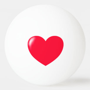 Pelota De Ping Pong Gran Corazón Rojo
