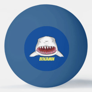 Pelota De Ping Pong Gran tiburón blanco significa ilustracion personal