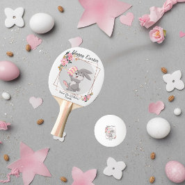 Pelota De Ping Pong Gray Easter Bunny Personalized Ping Pong Ball