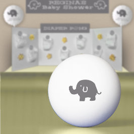 Pelota De Ping Pong Gray Elephant Baby Shower Diaper Pong Ball