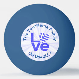 Pelota De Ping Pong Grecia Corazón Bandera Azul AMOR Personalizado