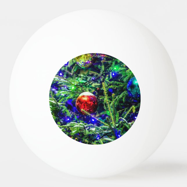 Pelota De Ping Pong Green Christmas Tree Red Ball (Anverso)