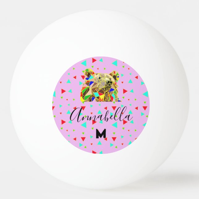 Pelota De Ping Pong Grizzly Bear Rosa (Anverso)